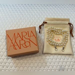 Marla Aaron 20” Akoya Pearl Strand with 14K White Gold Loops Necklace